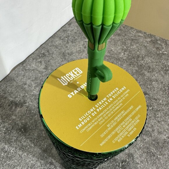 Starbucks “Wicked” 2024 Emerald Green City 24 Oz. Tumbler Cup NEW W/ Topper - Picture 6 of 7